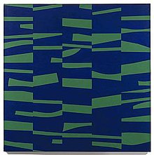 Ellsworth Kelly, The Meschers, 1951, oil on canvas, 59 × 59 inches, Museum of Modern Art.
Kelly was a pioneer of hard-edge painting in the 1940s and 1950s.