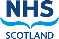 Large capital letters N H and S in dark blue on a white background, above a symbol which resembles a closing curly brace on its side. below this the word Scotland witten in dark blue capital letters.