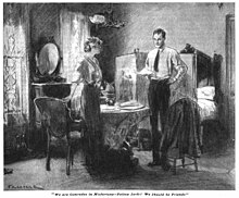 Joan Valentine and Ashe Marson, 1915 illustration by F. R. Gruger in The Saturday Evening Post Something New illustration 01.jpg