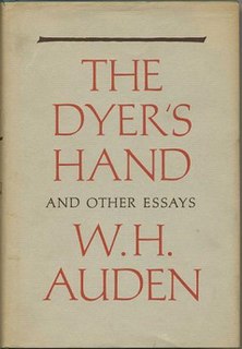 <i>The Dyers Hand</i> 1962 a prose book by W. H. Auden