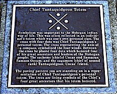 Chief Tantaquidgeon's personal Totem, commemorated on a plaque