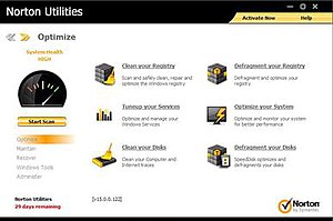 Symantec Norton Utilities 15.0.0.122 под управлением Windows Vista 