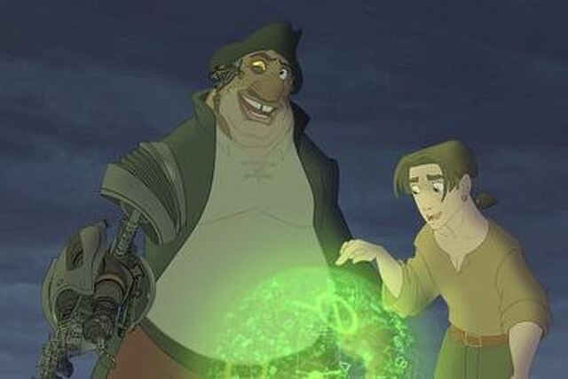 John Silver (left) with Jim Hawkins (right) as depicted in Disney's Treasure Planet