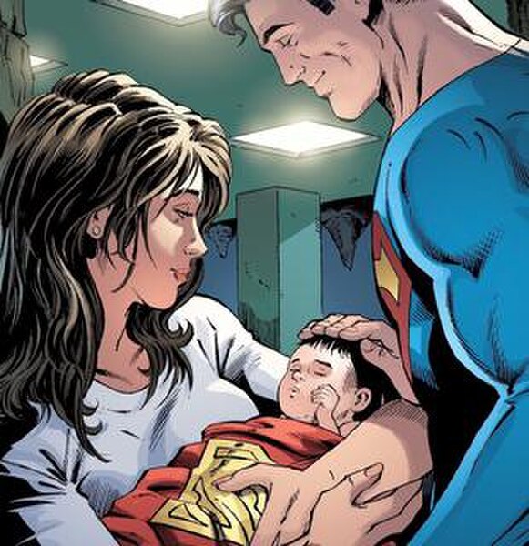 The birth of Lois and Clark's son in Convergence: Superman #2 (July 2015), art by Dan Jurgens.