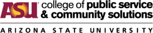 Аризона штатының Университеті.png мемлекеттік қызмет және қауымдастық шешімдері колледжінің ресми логотипі