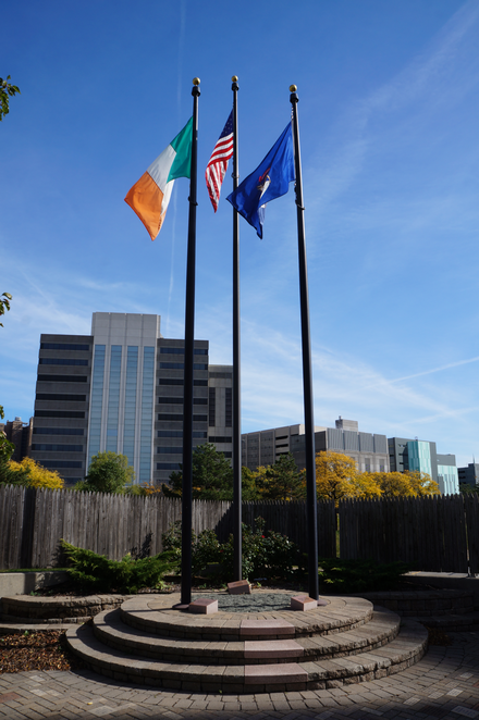 The flags at the UIS Irish Plaza UIS Irish Plaza Flags.png