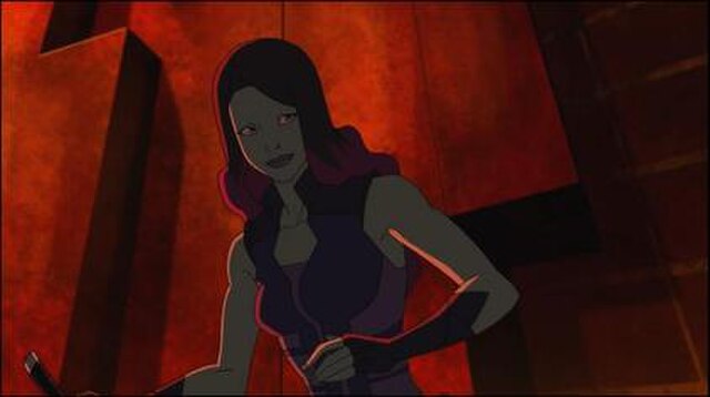 Gamora as she appears in the animated series Guardians of the Galaxy.