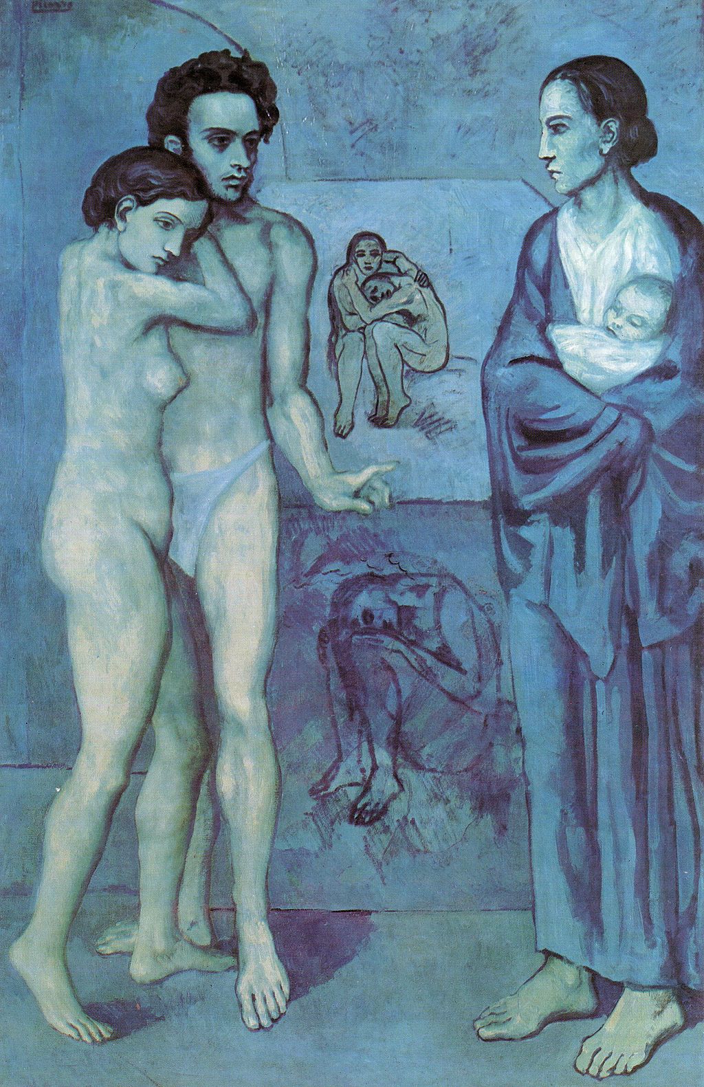 blue in art, Pablo Picasso, La Vie, 1903, Cleveland Museum of Art, Cleveland, OH, USA.