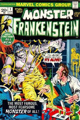 Cover of The Monster of Frankenstein #1 (Jan. 1973) Art by Mike Ploog