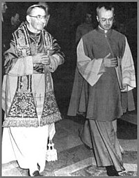The newly elected Pope John Paul I (on the left), with Monsignor Virgilio Noe, then Papal Master of Ceremonies. New pope jp1.jpg