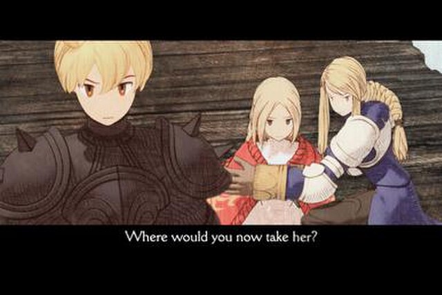 One of the new cutscenes in The War of the Lions. The developers chose to go with cel-shaded animation, giving the impression of pencil-drawn imagery.