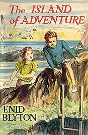 Jacket illustration for The Island of Adventure by Enid Blyton, 1944 Enid Blyton, The Island of Adventure.jpg