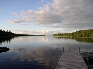 View of Grand Lake, part of the Shubenacadie Canal system, from just above Lock 5 GrandLakeNS001.JPG