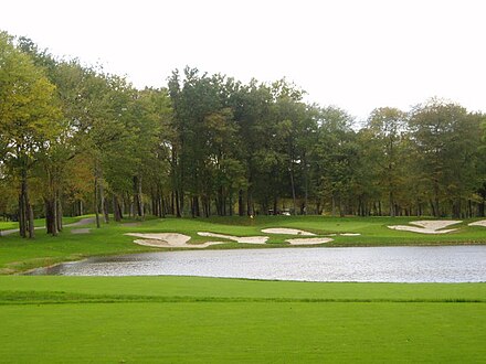The par 3 11th hole at Haworth Country Club is over a large lake and presents a challenging shot for players of all skill levels. Haworth11.jpg