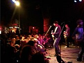 Hawthorne Heights during a show while on tour supporting the upcoming release for Skeletons. Hh tour 2009.jpg