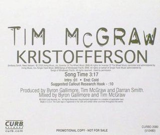 Kristofferson (song) 2008 single by Tim McGraw