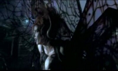 Mylène Farmer converted into a butterfly in the music video "Comme j'ai mal".