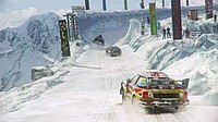A still from the MotorStorm: Arctic Edge announcement trailer, showing a Wulff Bolter rally car, one of the driveable rally cars in the game. Motorstorm-arcticedge-screenshot.jpg