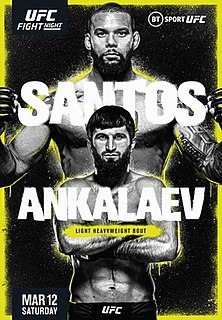 <span class="mw-page-title-main">UFC Fight Night: Santos vs. Ankalaev</span> UFC mixed martial arts event in 2022