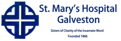 Logo of the now-defunct St. Mary's Hospital, Galveston.