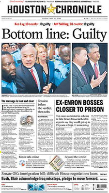 Première page du Houston Chronicle.png