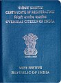 An Overseas Citizen of India booklet is a travel document issued by India to foreign citizens of Asian origin exempting them from usual immigration controls in India. It is usually recognized as a visa allowing an alien, who previously obtained Indian citizenship, to work, study,or reside in India like a formal Indian citizen.