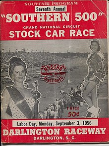 1956 Okładka programu Southern 500