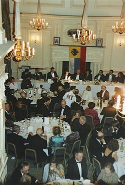 The Foreign Affairs Committee were responsible for the club's Russia Dinner on 11 January 1990, with Vladimir Cyrillovich, Grand Duke of Russia, pretender to the Imperial throne, being the guest-of-honour. MC Russia Dinner.jpg