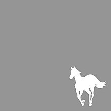 A grey background with an animated white pony pictured in a running motion positioned in the bottom right.