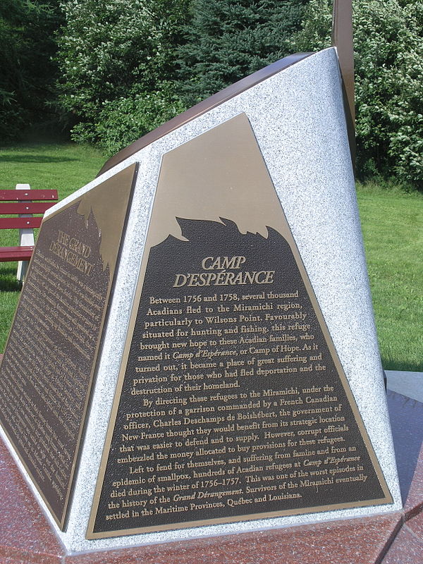 Camp d'Espérance Memorial at Beaubears Island