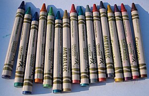 The sixteen Crayola "Metallic FX" sp...
