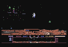 Gameplay screenshot (Atari 8-bit) Dropzone Atari 8-bit PAL screenshot.png