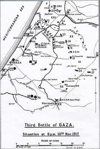 Falls' Sketch Map 9 shows position of the advance at 1800 on 10 November 1917 Falls sketch 9.jpeg