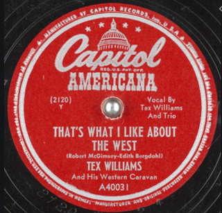 <span class="mw-page-title-main">That's What I Like About the West</span> 1947 single by Tex Williams