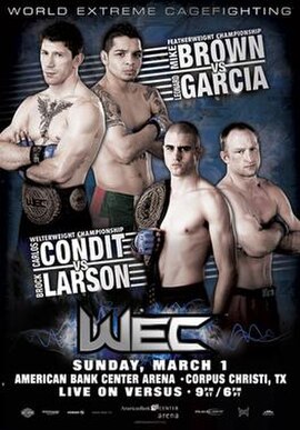 The poster for WEC 39: Brown vs. Garcia