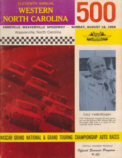 1968 Western North Carolina 500 Auto race held at Asheville-Weaverville Speedway in 1968