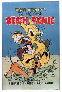 Beach Picnic is a 1939 Donald Duck animated short film which was originally released on June 9, 1939, featuring Donald Duck and Pluto and produced by Walt Disney Productions, colored by Technicolor, distributed by RKO Radio Pictures, released by Buena Vista Home Entertainment Studio. This cartoon featured Donald at the beach. It was the first Donald Duck series to feature Pluto.
