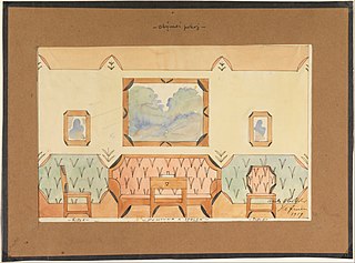 File:Vlastislav Hofman - Elevation Design for a Sitting Room with Sofa, Two Chairs, and Table - Google Art Project.jpg
