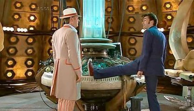 The Fifth Doctor meets the Tenth Doctor.