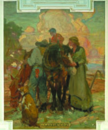 Homesteaders, one of 8 murals painted in 1917 for the Wyoming State Capitol