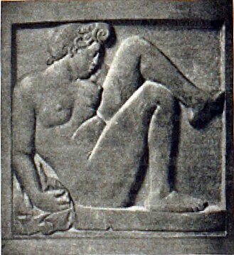 Aristide Maillol, Bas Relief, terracotta. Exhibited at the 1913 Armory Show, New York, Chicago, Boston. Catalogue image (no. 110)