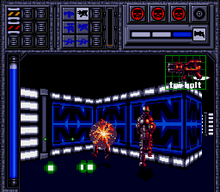 A gameplay screenshot of a level in progress Blood Shot gameplay.png