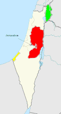 May 19: Map of Israel with pre-1967 borders.
.mw-parser-output .legend{page-break-inside:avoid;break-inside:avoid-column}.mw-parser-output .legend-color{display:inline-block;min-width:1.25em;height:1.25em;line-height:1.25;margin:1px 0;text-align:center;border:1px solid black;background-color:transparent;color:black}.mw-parser-output .legend-text{}
West Bank
Gaza Strip
Golan Heights Israel 1967 border request.GIF