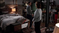 Karev (Chambers) walks away from Wilson (Luddington) after she confronts him about a fertility clinic invoice, suggesting he may have children.