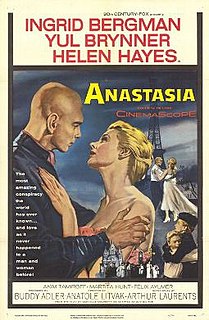 <i>Anastasia</i> (1956 film) 1956 American historical drama film directed by Anatole Litvak