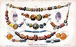 A collection of Anglo-Saxon beads from a cemetery at Sarr Beads.JPG