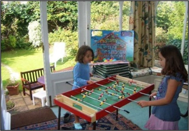 Children enjoy table football