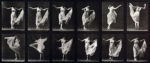 Eadweard Muybridge, 1887, Animal Locomotion, Plate 187, Dancing, fancy, no. 12, Miss Larrigan