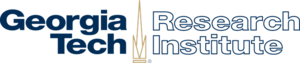 Die Wörter quot;Georgia Techquot; in Schwarz links von einem stilisierten Glockenturm und die Wörter quot;Forschungsinstitutquot; in Umrissen rechts vom stilisierten Glockenturm.