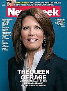 A controversial Newsweek cover with Bachmann, entitled "the Queen of Rage" MICHELE BACHMANN NEWSWEEK.jpg